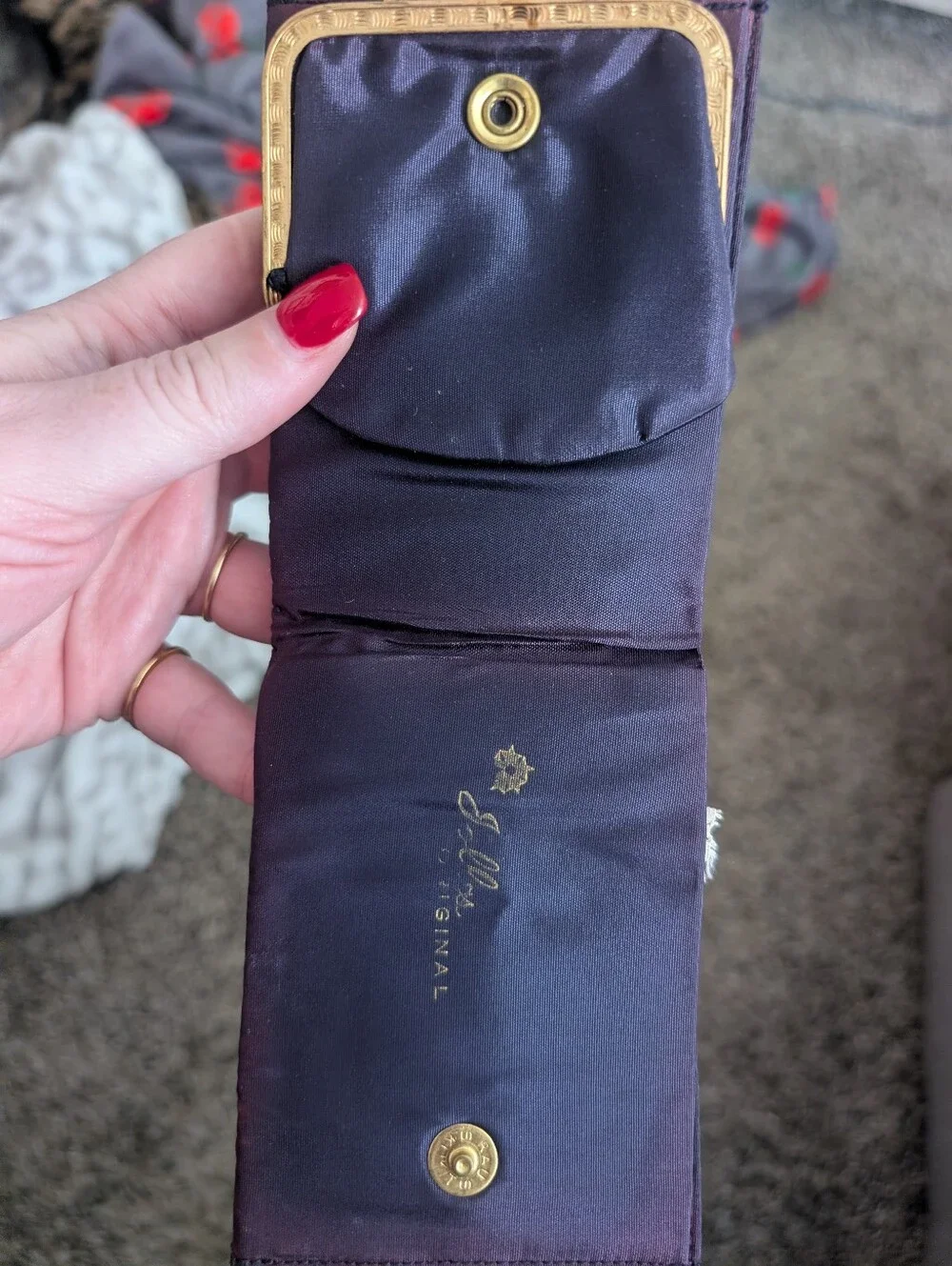 Vintage Embroidered Jolles Coin Purse Wallet